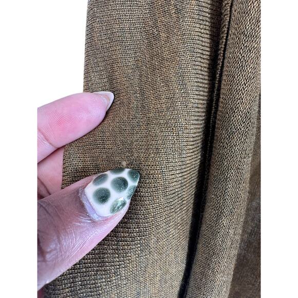 Eileen Fisher Brown Green Lagenlook Wool Open Knit Cardigan Size Medium - Picture 6 of 12